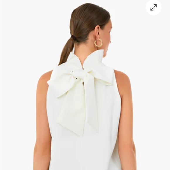 Tuckernuck Ivory Ruffle Neck Blouse - Picture 2 of 16